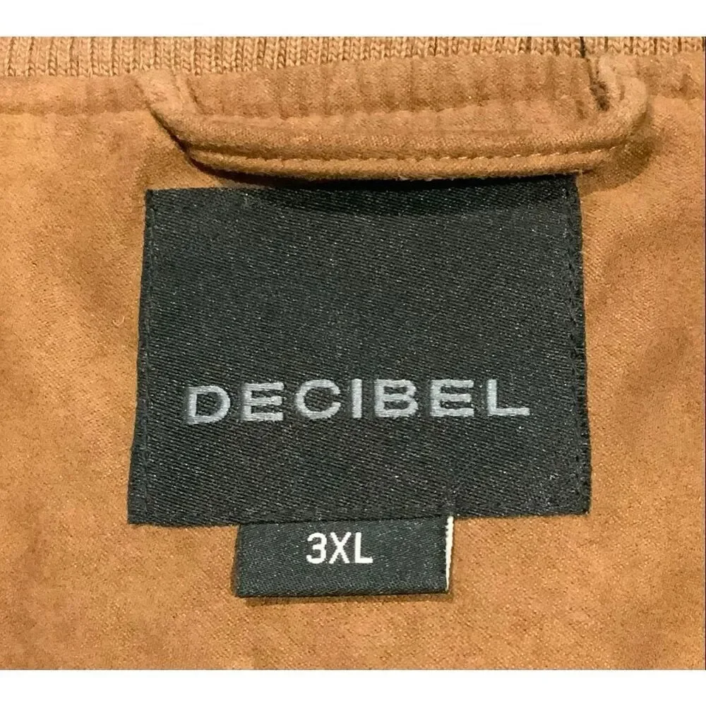 Decibel Brown Faux Suede Bomber Jacket size 3xl